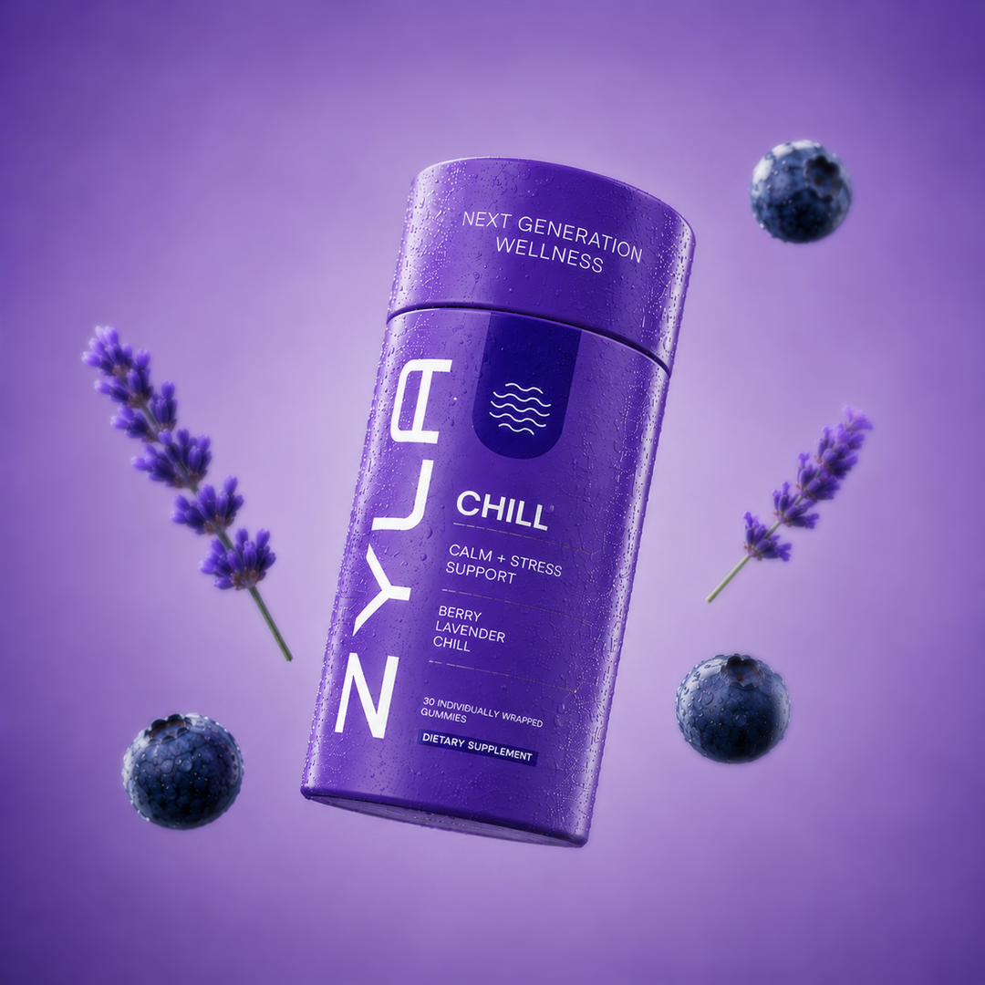 ZYLA Chill Gummies – Calm & Stress Support | Berry Lavender Chill | 30 Individually Wrapped Gummies