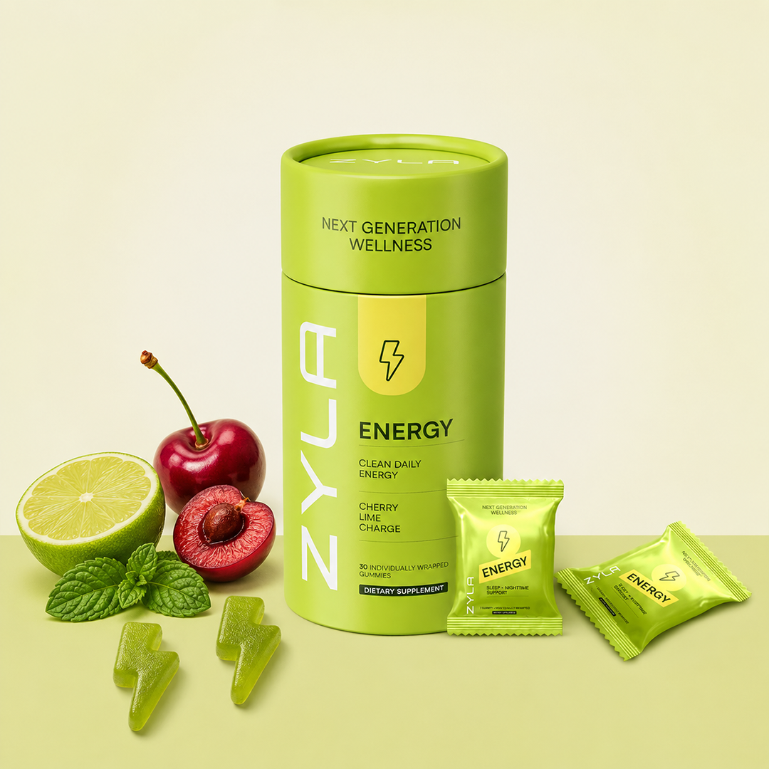 ZYLA Energy Gummies – Clean Daily Energy Support | Cherry Lime Charge | 30 Individually Wrapped Gummies