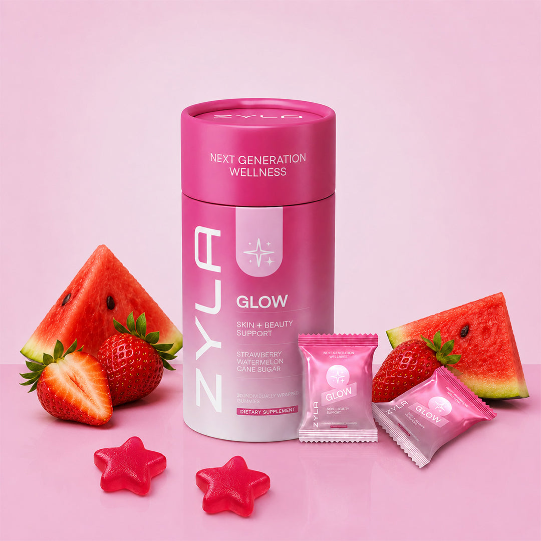 ZYLA Glow Gummies – Skin & Beauty Support | Strawberry Watermelon Splash | 30 Individually Wrapped Gummies